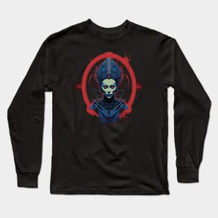 Fierce Sci-Fi Alien Queen of War Long Sleeve T-Shirt